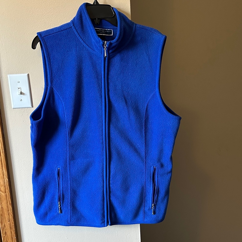 Karen Scott Royal Blue Fleece Vest